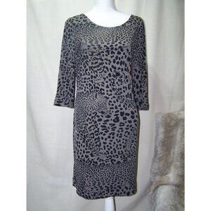 Banana Republic Dress Leopard Cat Print Small Scoop Back Knit